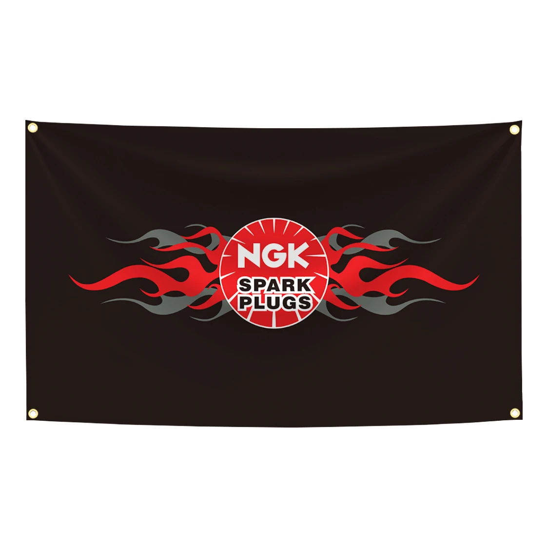 90 x 150 cm N-NGKs Zündkerzen-Flaggen-Wandteppich, Polyester-Digitaldruck-Banner für Garage, Wandkunst, Outdoor-Dekoration