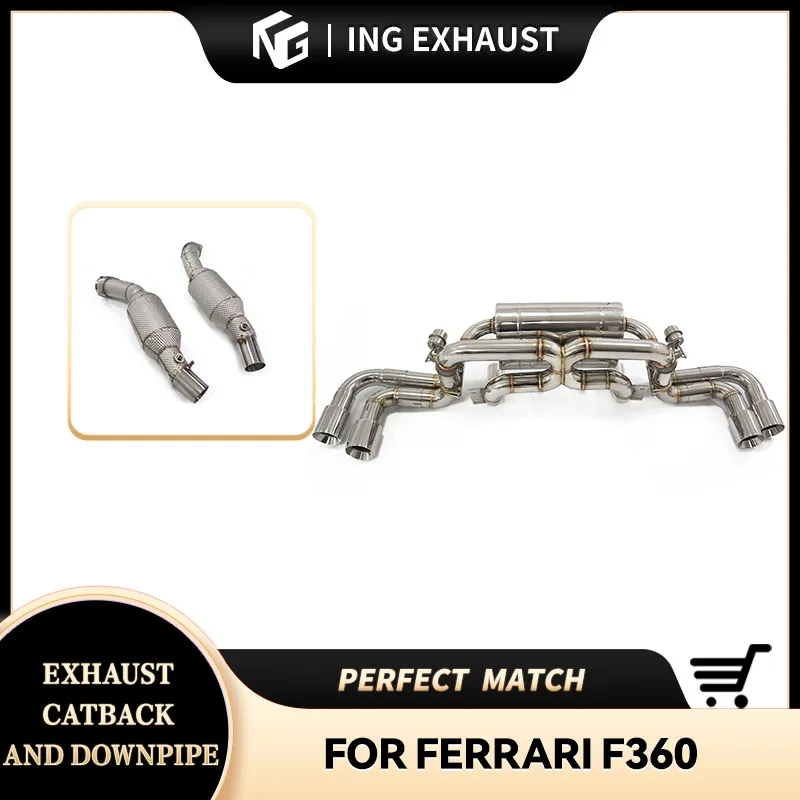 

ING SS304 Vacuum Valve Catback +downpipe for Ferrari F360 3.6L V8 Control Muffler Engine Performance Tube Exhaust System