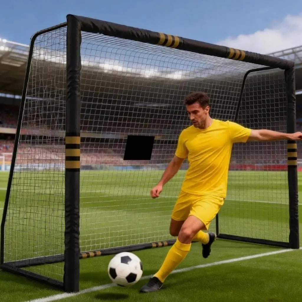 

8*5FT Soccer Goal, Foam Padded Post And Weatherproof Net, Portable Football Goal, Easy Assembly