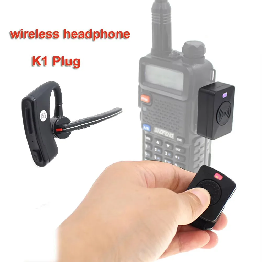 ANYSECU auriculares inalámbricos manos libres K1 enchufe para Baofeng UV-82 UV-5R TH-UV8000D Walkie Talkie auricular