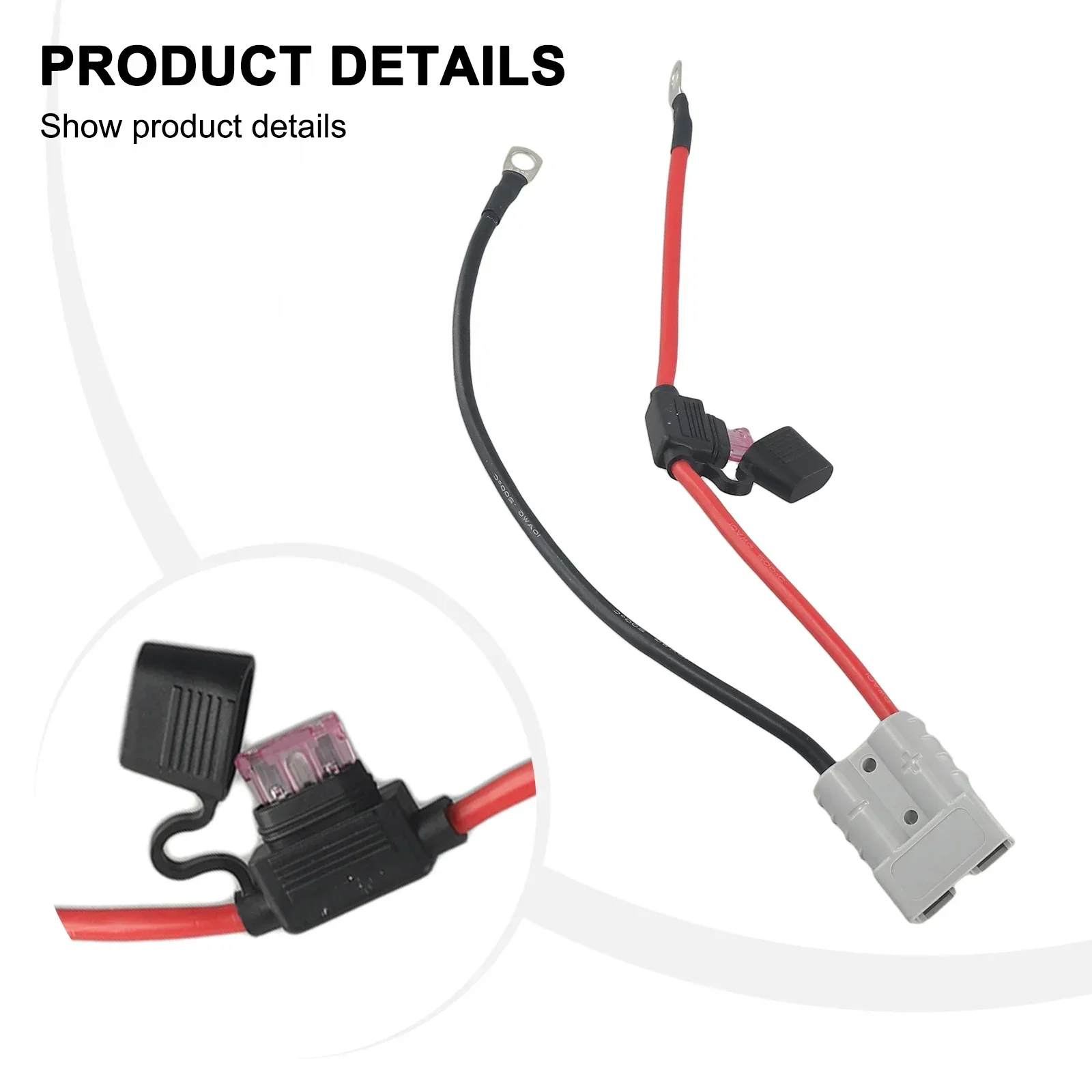 10AWG 50A For Anderson Battery Charging Connector Cable Kit with M8 Terminal High Performance for Solar Panels