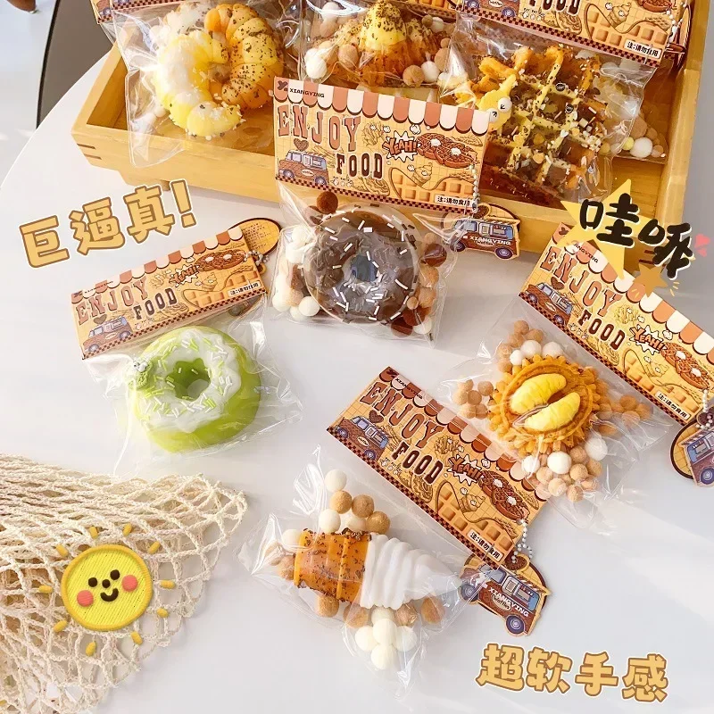 Squishy Food Creative Kids Fidget Toy simulazione exquisite Waffle Bread Toast Donuts Slow Rising Squeeze giocattoli antistress