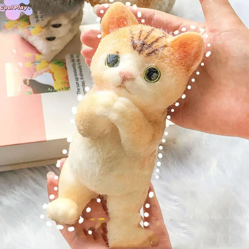 Slow Rebound Big Cat Doll Squeeze Toy Cartoon Animal Simulation Cat Squeeze Toys Colorful Soft Cat Fidget Toy Mini Ornaments