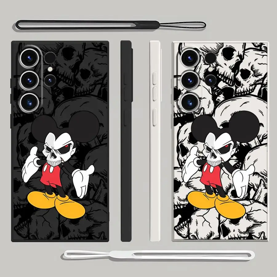 

Чехол для телефона Samsung Galaxy Note 20 10 Ultra S20 S23 S24 FE S25 Edge S22 Ultra S21 Plus Soft Cover Disney Skeleton Mickey