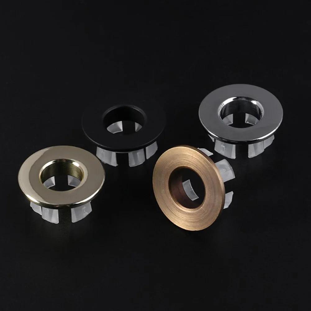 4 قطعة غطاء تجاوز بالوعة لاستبدال بالوعة الحمام تجاوز حلقة السيراميك حوض ثقب غطاء حلقات حوض غسيل مستديرة