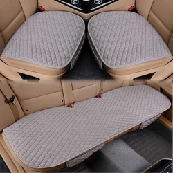 Universal Flax Car Seat Cover For Four Seasons Front Rear Linen Fabric Cushion Breathable Protector Mat Pad Auto Accessories