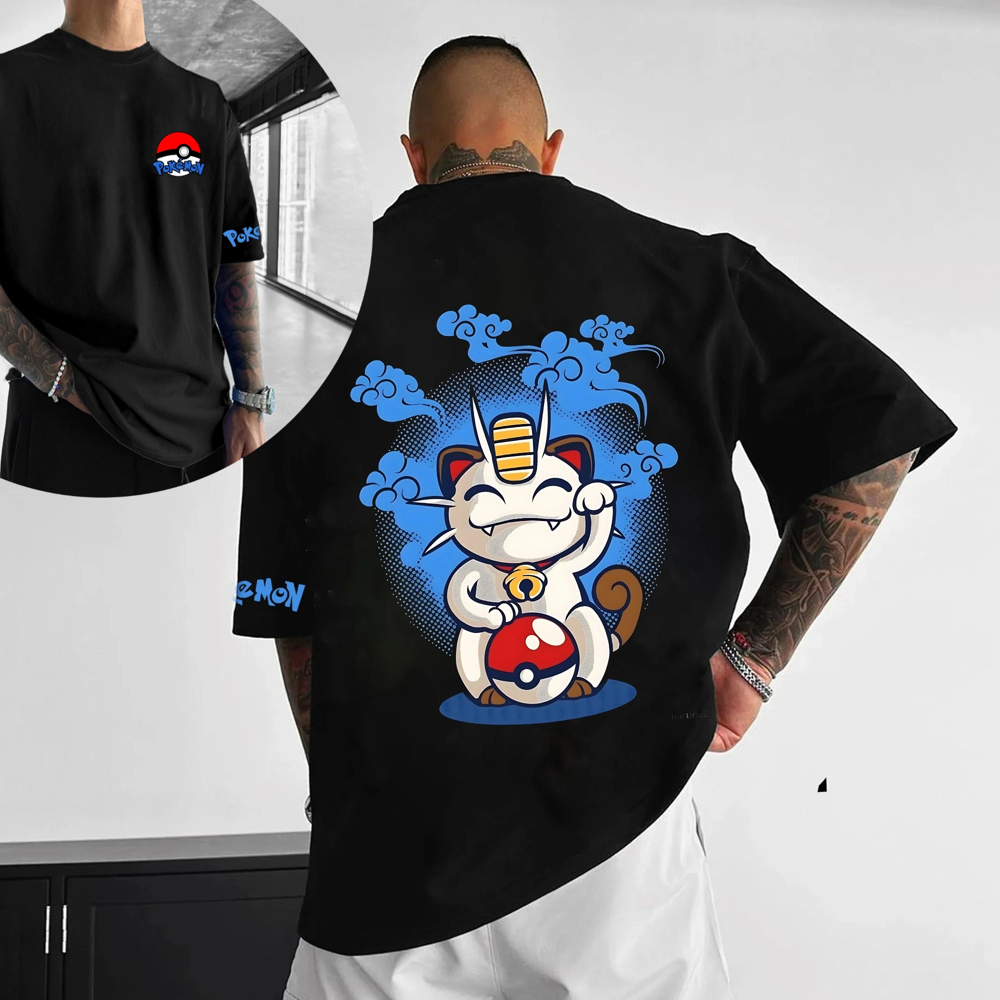 

Pokémon Meowth Men's and Women's Summer Fashion Street Casual Loose T-Shirts, Hoodies, Shorts and Sweatpants