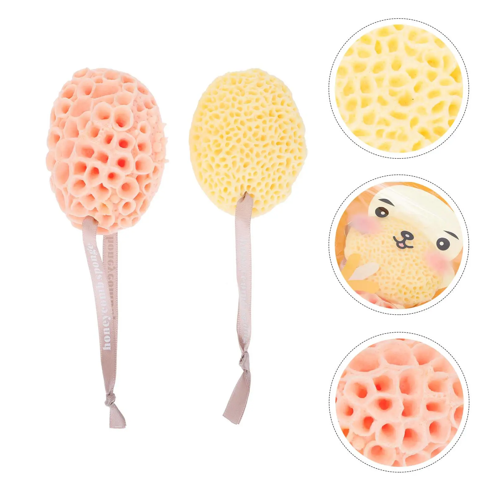 

2Pcs Sponge Bath Ball Honeycomb Body Scrubber Deep Cleansing Shower Sponges for Kids and Adults Skin-Friendly Exfoliating