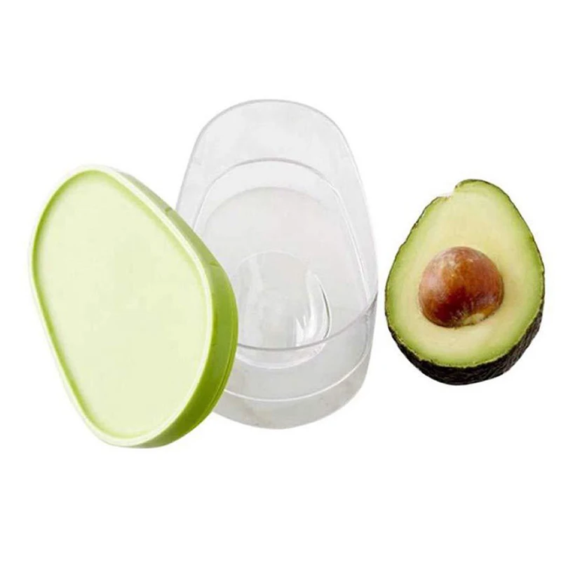 1pc Avocado Food Storage Box Space Saver Plastic Fruit Container for Kitchen Crisper Vegetable Organizer Bag