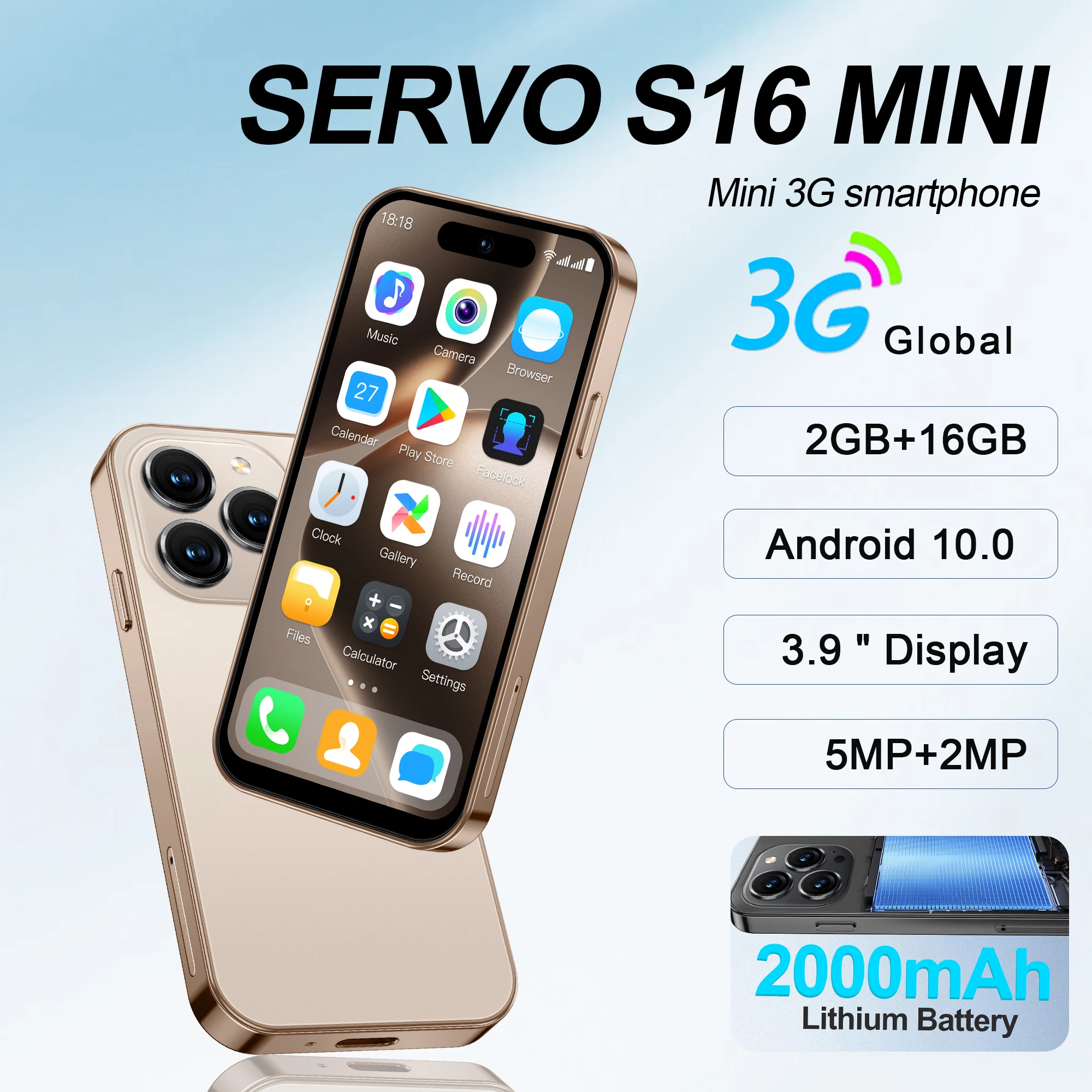 Phone Cases Green - SERVO S16 mini Smartphone 3G WCDMA