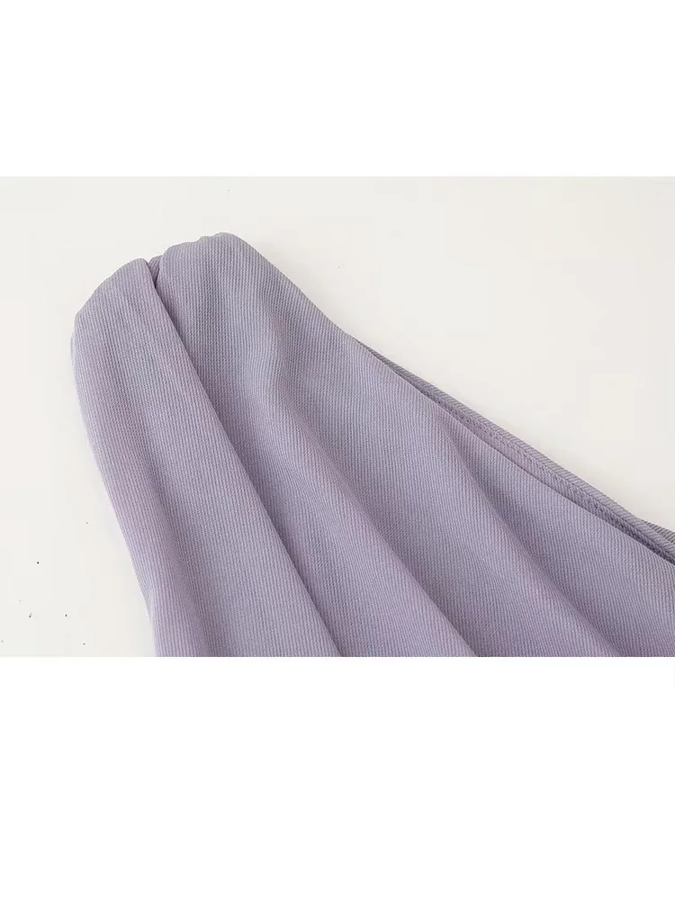 HH الصيف المرأة موضة جديدة عدم التماثل أضعاف الديكور أكمام عارية الذراعين البنطال القصير منتصف الخصر عادية الصلبة تول تنورة دعوى