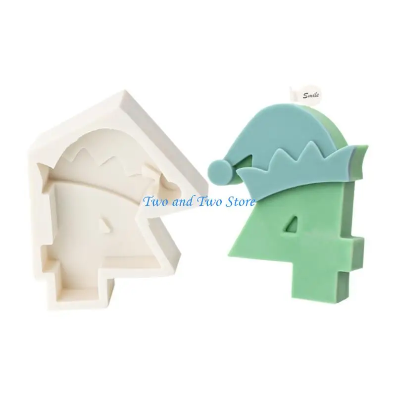 

HX6F Making Moulds Soap Crafting Mould Christmas Numbers Shaped DIY Making Molds Perfect for Christmas Decoration