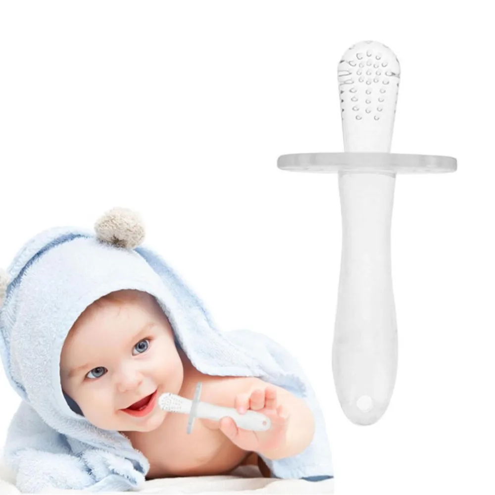 

Safe Baby Silicone Teether Stick Environmentally Silicone Teething Stick Toddler Chews Teether Toothbrush Dental Care Baby Care