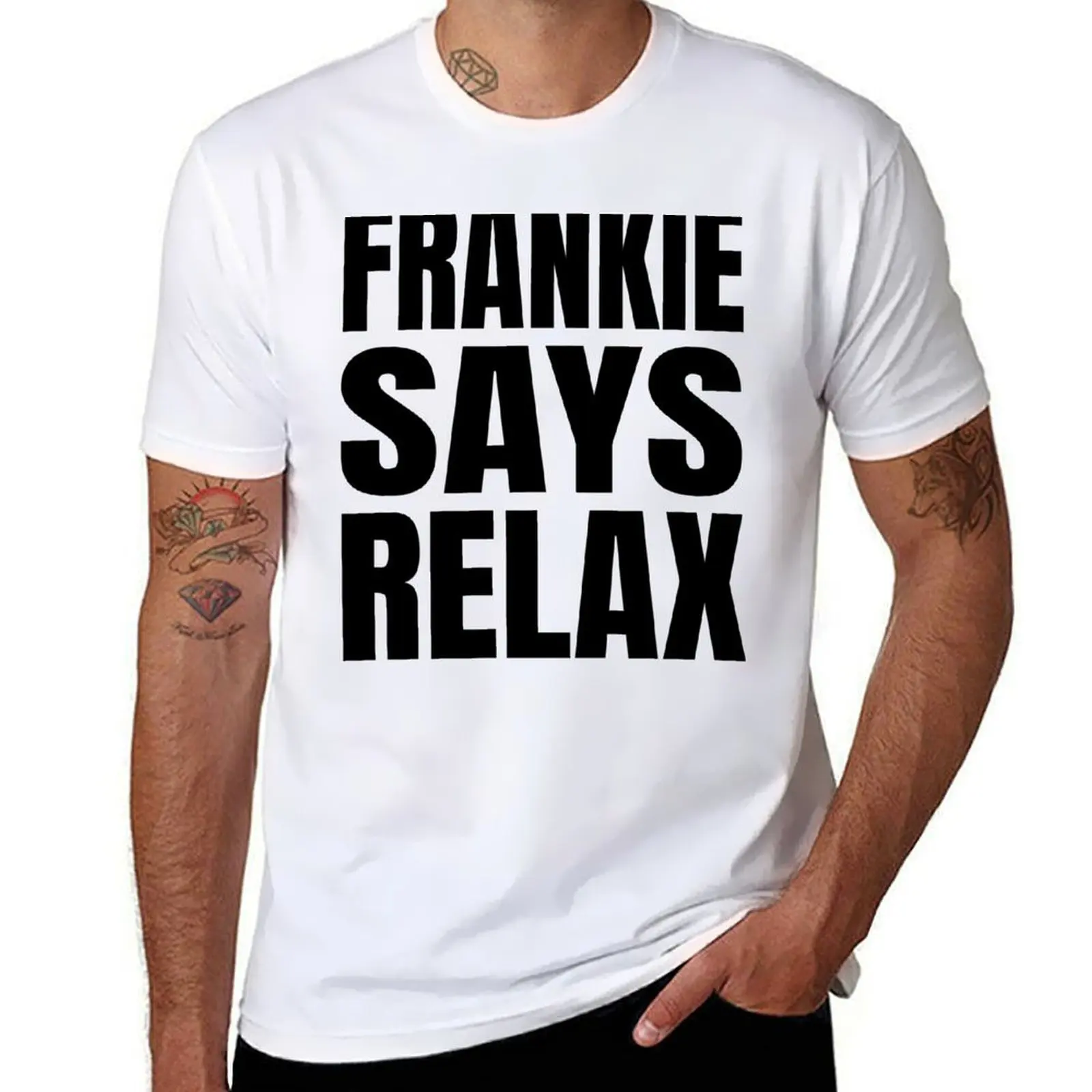 Says Relax Frankie T-Shirt Trendy Casual Short Sleeve Shirt
