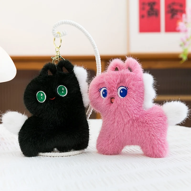 Vocal bonito cavalo chaveiro brinquedo de pelúcia kawaii boneca de pelúcia saco pingente decoração mochila pendurado presente de ano novo