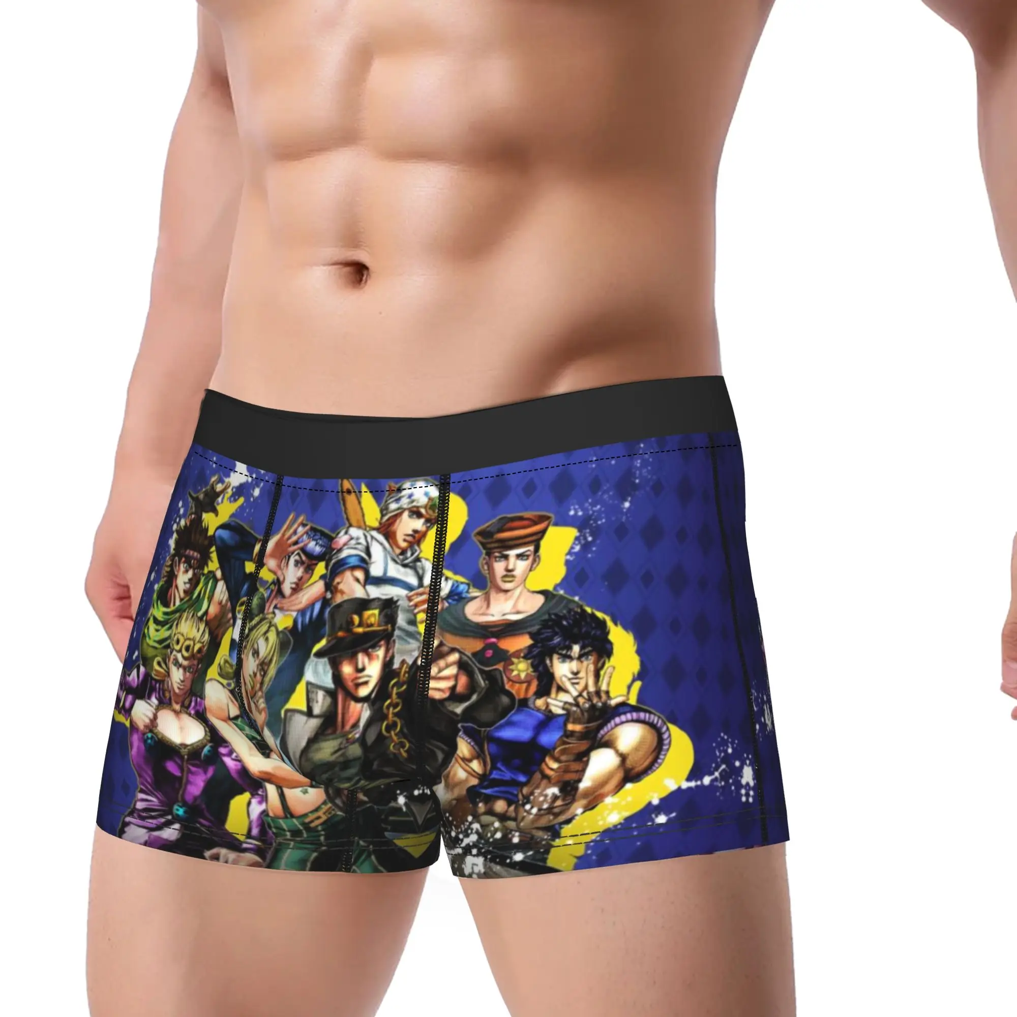 Street Style Manga Art JoJo's Bizarre Adventure Underpants Homme Panties Male Underwear Comfortable Shorts Boxer Briefs