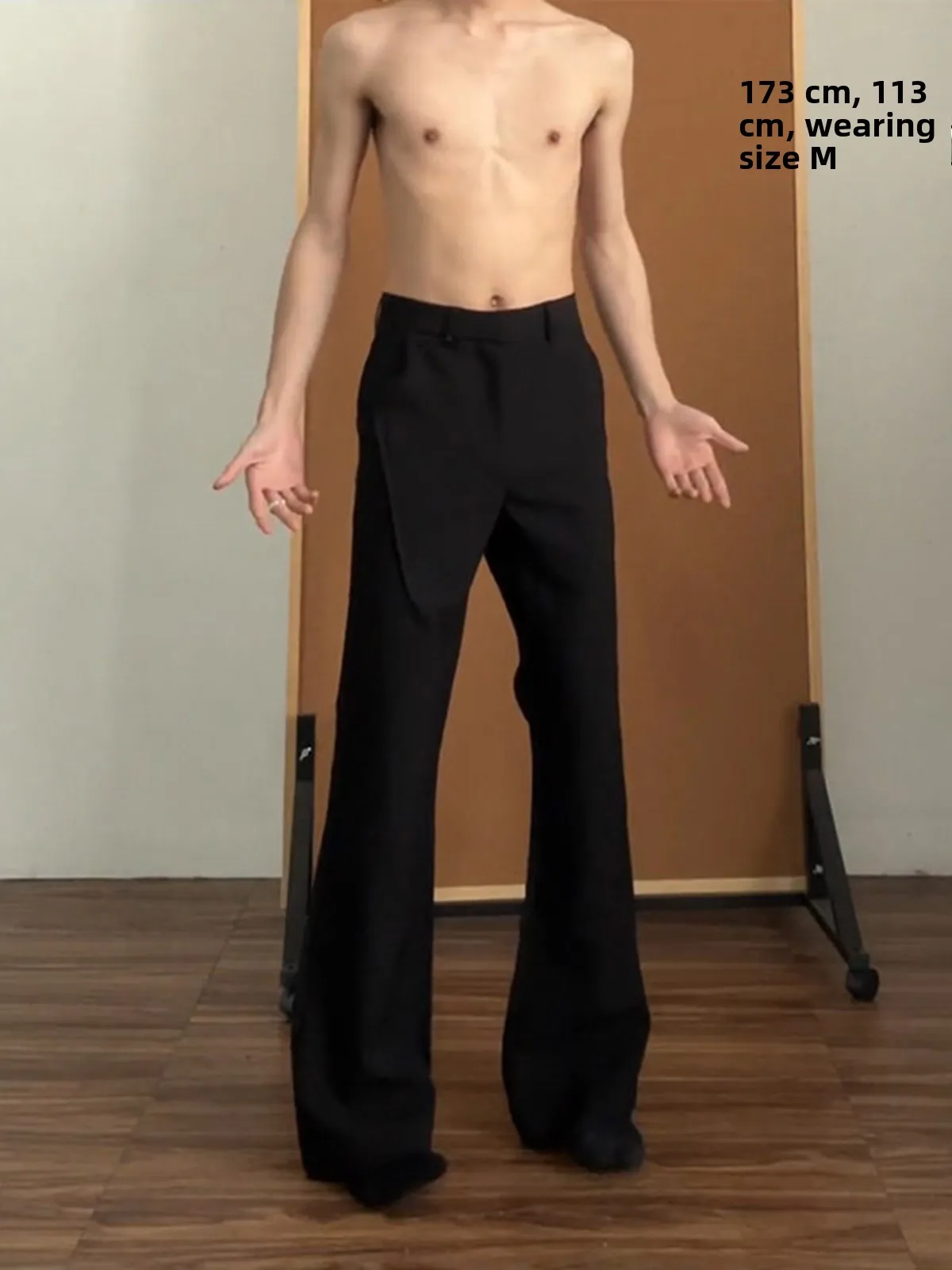 Black Micro Flare Knife West Pants Men's Lightweight Luxury Anti Wrinkle Drapey High End Feeling Suit Pants Straight Leg