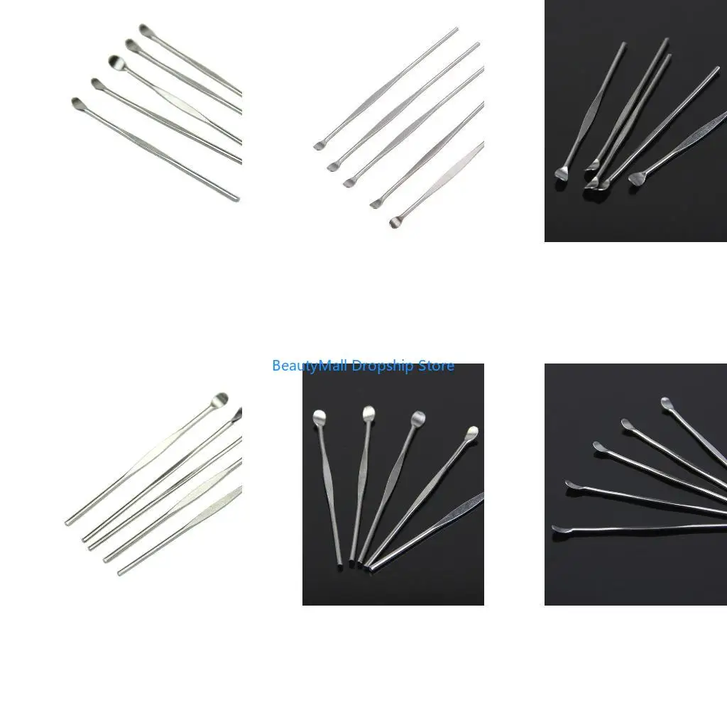 40JD 5Pcs Stainless Steel EarPick Cleaner Ear Pick Wax Curette Remover Care Tool Hot