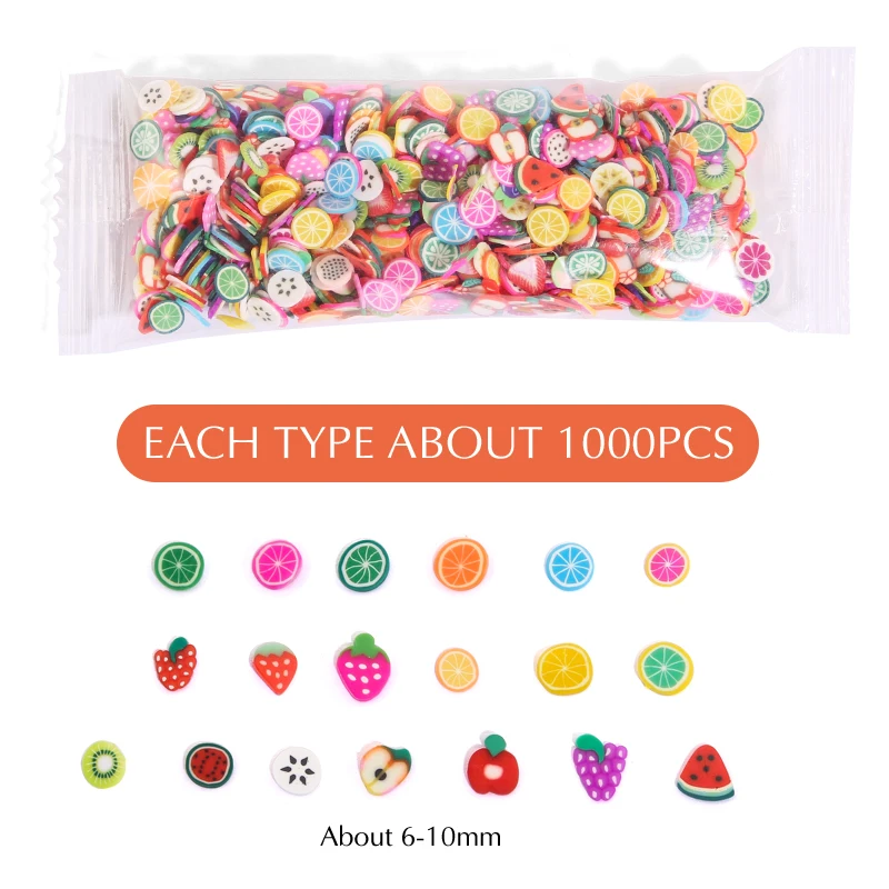 1000PCS Mixed Tier Obst Blatt Blumen Ton Füllstoff UV Harz Epoxy Form Füllungen für DIY Schmuck, Der Nagel Kunst dekorationen