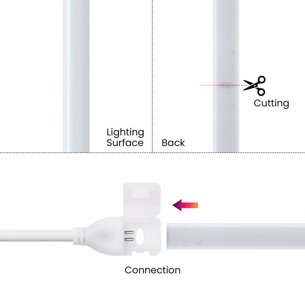 COB LED Neon Strip Light with Dimmer Switch Power Plug 220V 3000K 4000K 6000K 288 LEDs Flexible Warm White 5m 10m 20m 30m 0.5m