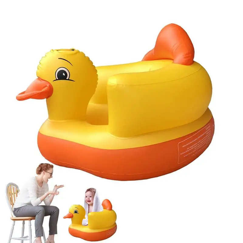 Assento de pato amarelo inflável para bebê, Assento de bebê inflável, Almofada respirável, Suporte traseiro ergonômico, sentado, bonito, novo