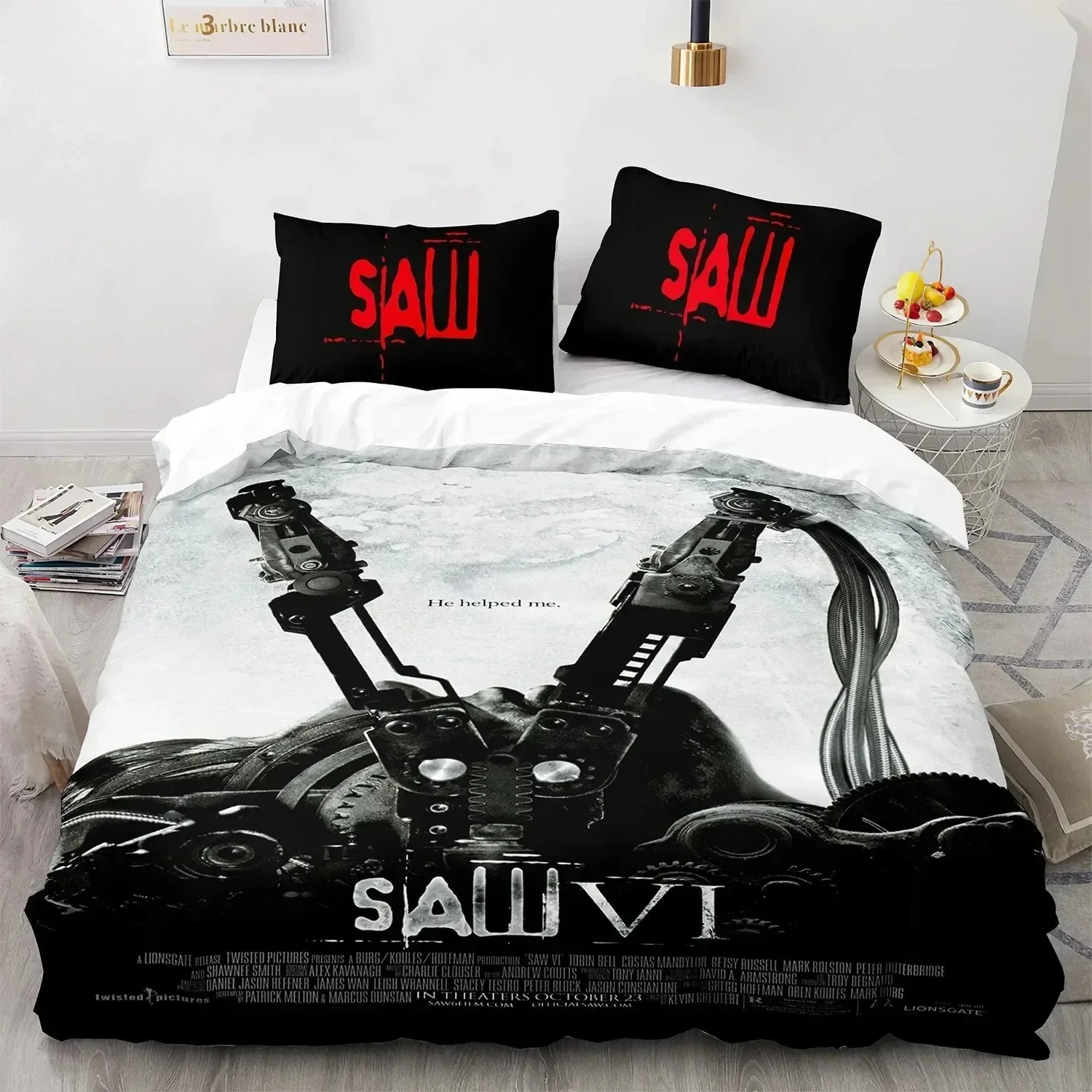 3D Print Chainsaw Fright Saw Bedding Set Duvet Cover Bed Set Quilt Cover Pillowcase Comforter king Queen Size Boys Adult Bedding