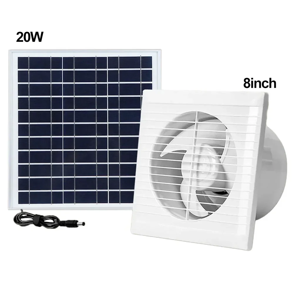 12V 20W Solar Panel Powered Exhaust Fan Efficient Ventilation Greenhouse And Coop DC Solar Panel Exhaust Fan Alternative Energy