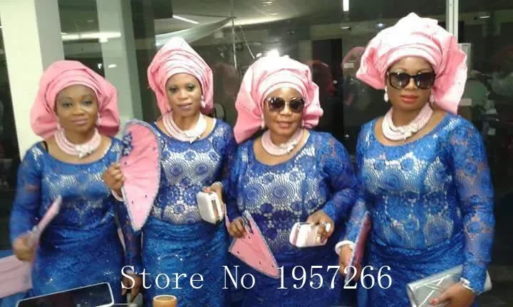 

2016 Latest blue Color African French Lace Fabric High Quality African Embroidered Tulle Lace Fabric For Nigerian Wedding R652