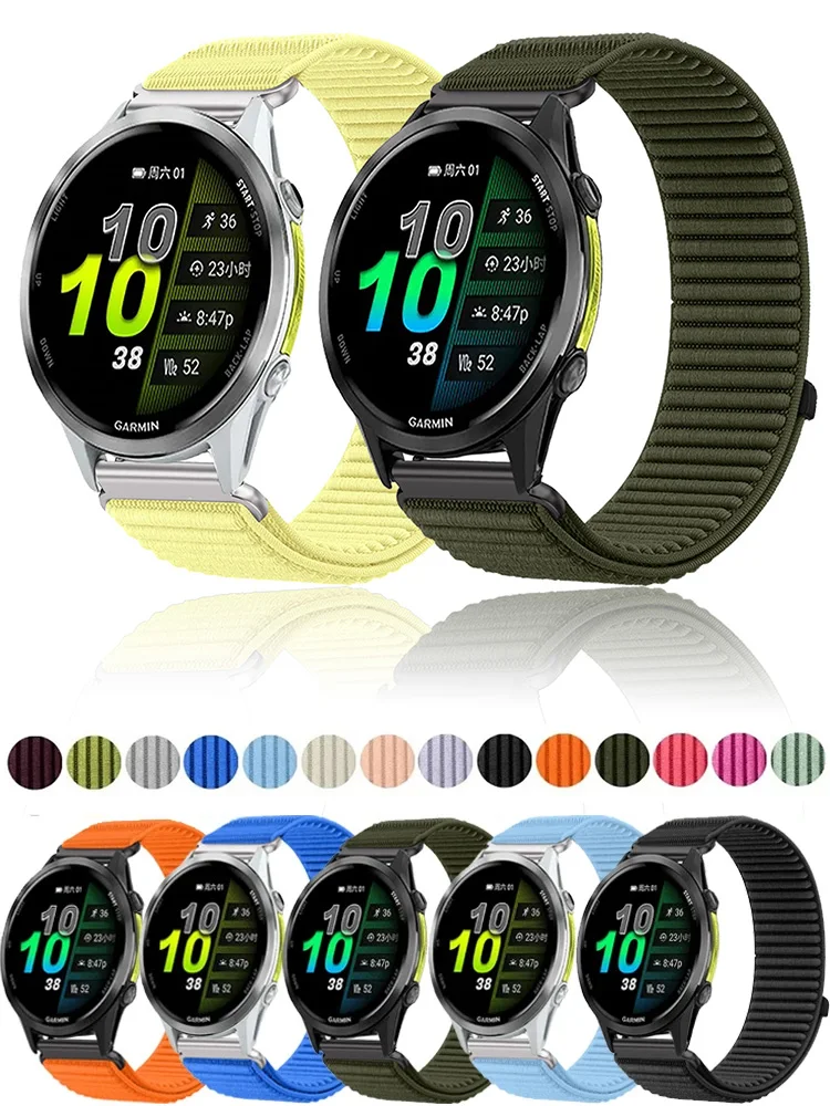 Pasek nylonowy z pętelką 18mm 20mm 22mm do Garmin Forerunner 970 570 Venu 4 45mm 41mm Venu 3 Wave, opaska na nadgarstek, akcesoria do Garmin Active 6 — Zdjęcie 2 z 2