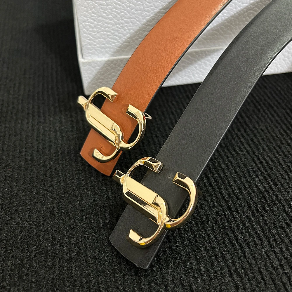 Woman Fashion Belt Luxury High Quality Belt Metal Letter Buckle Designer Style Woman Jeans Dresses Casual Belt Gorgeous Gift