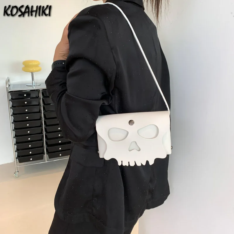 Mini Square Bags for Women All Match Fashion Luxury Design Chic Crossbody Bag Streetwear Trendy Ins Skull Hole Shoulder Handbags