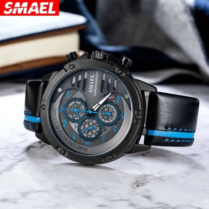 

Smael Luminous Trendy Personality Quartz Watch Waterproof Multifunctional Men's Sports Watch