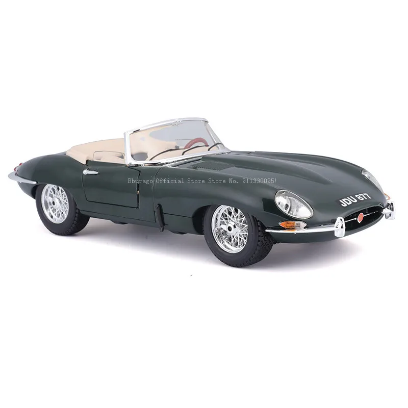 Bburago 1:18 Scale Jaguar E-type Cabriolet Alloy Luxury Vehicle Diecast Pull Back Cars Model Toy Collection Gift