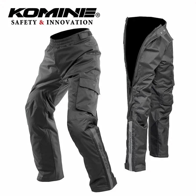 KOMINE PK-9161 Autumn/Winter Waterproof Motorcycle Riding Cover Quick Release Pants with Knee Support Side Waist Zipper