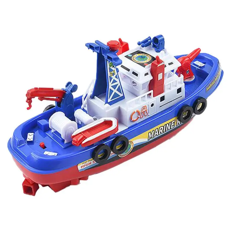 

Пожарная лодка, игрушки для ванны, электрические игры для игр в воду, игрушки-лодочки, корабль на батарейках с автоматическими распылителями воды и музыкой для