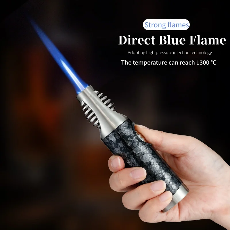 

Multi Functional Blue Flame Straight Metal Windproof Spray Gun Portable Cigar Moxibustion Outdoor High-Temperature Welding Gun