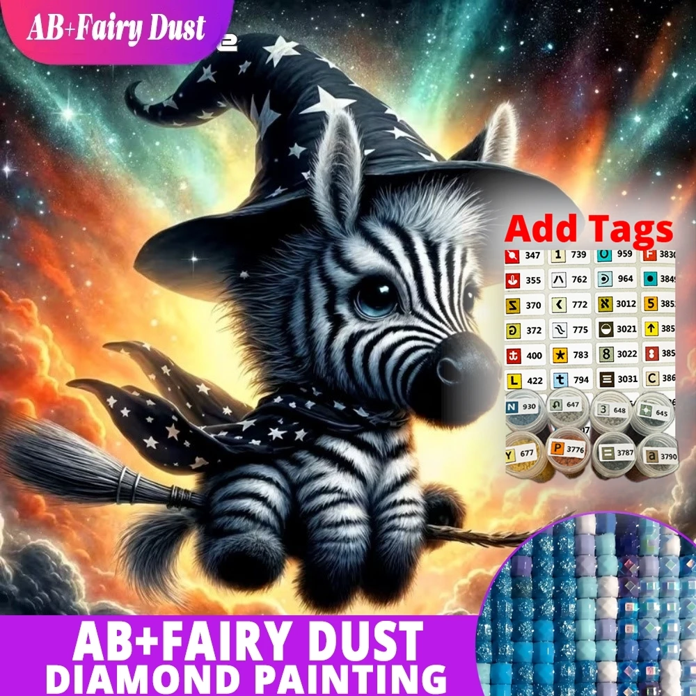 

Наклейки AB Fairy Dust DMC, 5D DIY Алмазная вышивка, Картина с зеброй, Мультяшный дизайн, Алмазная мозаика с полной квадратной выкладкой, Для дома и интерьера