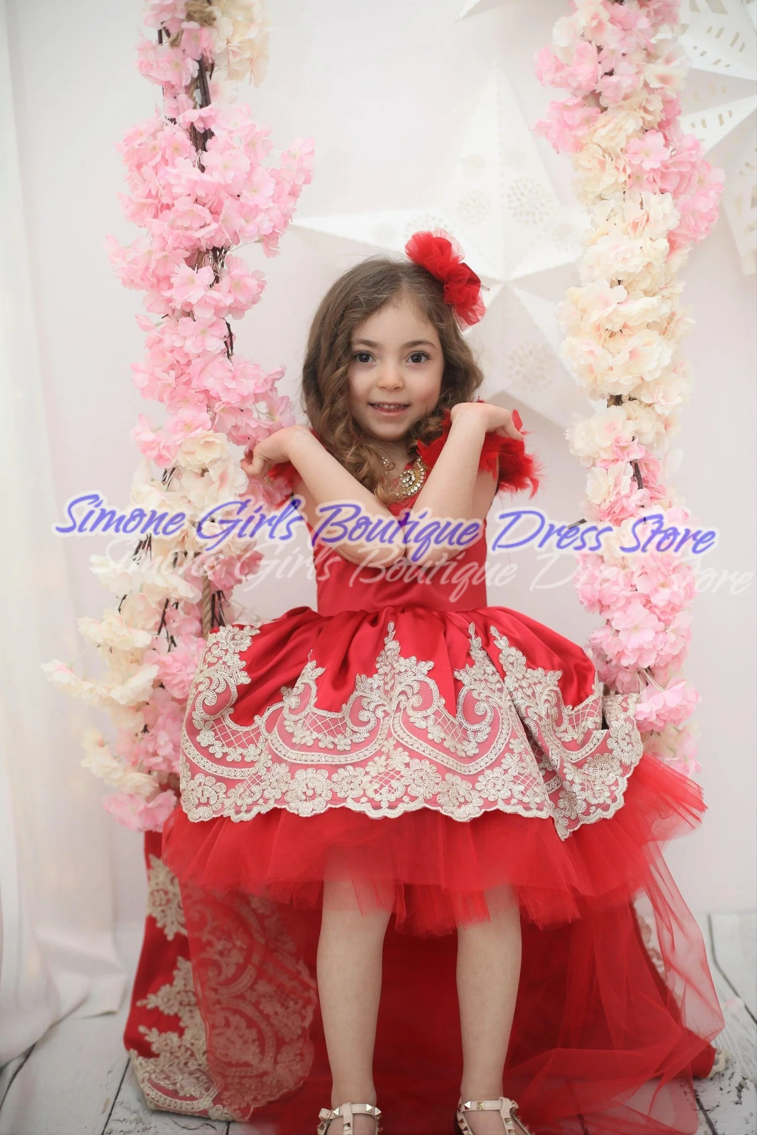 

Вышивка с открытой спиной и блестками, красное платье, юбка, платье с цветочным узором для девочек, танцевальных представлений, праздника, праздника, дня рождения