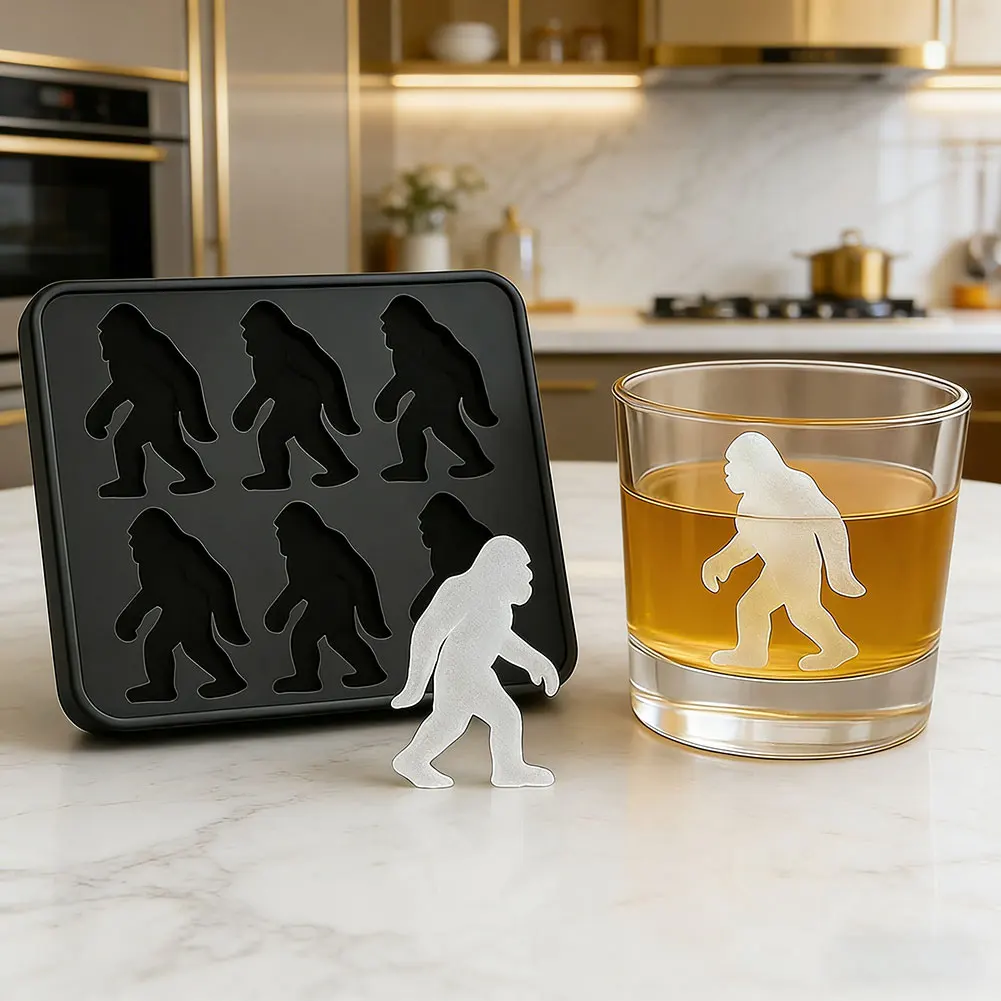 Ice Mold Silicone Tray Sasquatch Ice Cubes Maker Novelty Present Food-Grade Silicone, Safe And Durable For Whiskey Bar Accessory