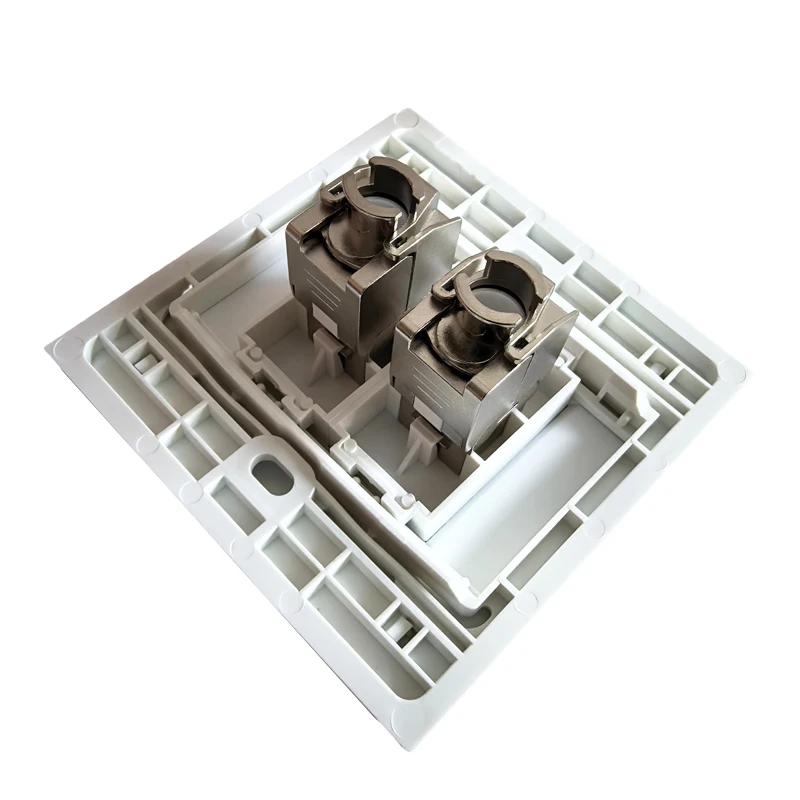 2 вилки CAT6A RJ45 Лицевая панель Два порта CAT.6A LAN Shield Ethernet Розетка Настенная панель Розетка 86x86 мм Для подключения к Интернету 10 ГБ