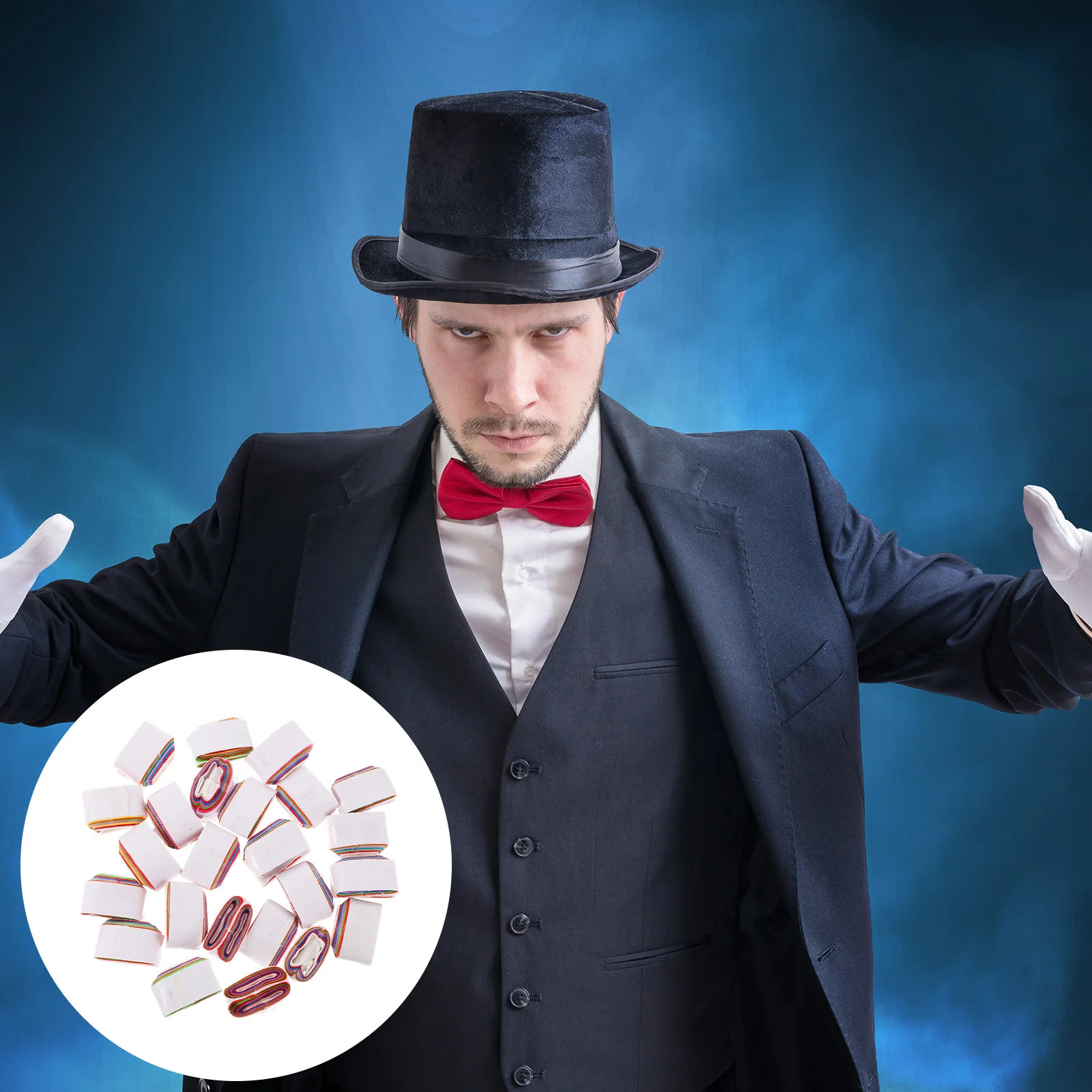 

24pcs Mouth Coils Paper Prop Stage Performance Fake Vomit Tricks Gimmick Party Birthday New Year Fun Accessory