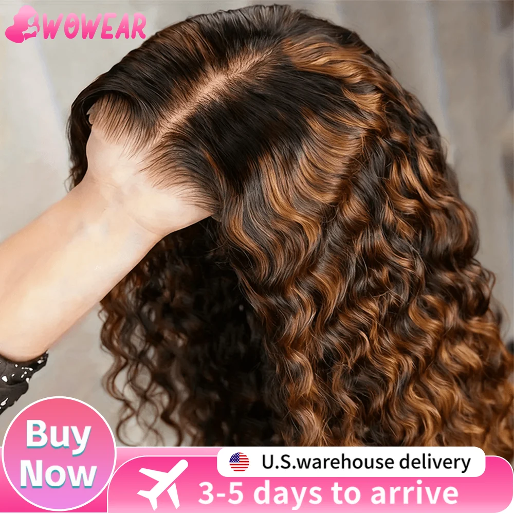 Evidenziare Ombre Parrucca Anteriore Del Merletto 40 Pollici Parrucche Ricci 13x6 13x4 Hd Veletta Frontale Onda di Acqua Parrucche Dei Capelli Umani 4/27 Onda Profonda Colorata