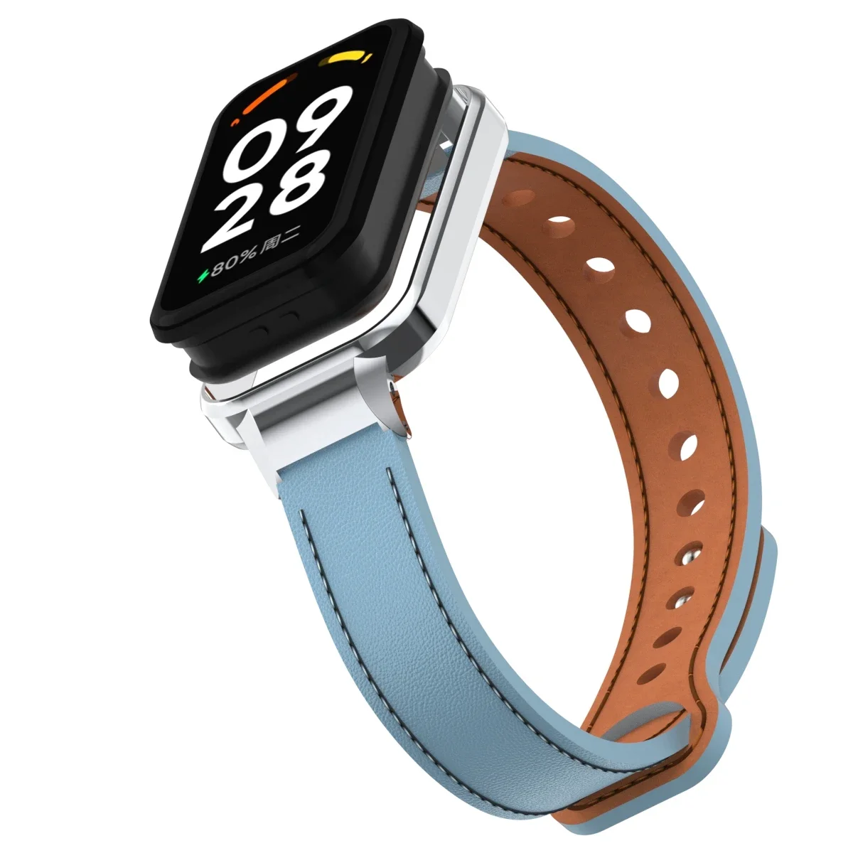 For Redmi Band2/Redmi Band Pro Leather, Double-Fastener Strap, Premium Leather Redmi Band 2 Replacement Strap