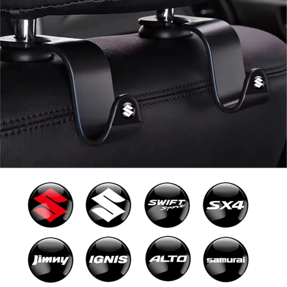 

2 шт., крючок для подголовника автомобильного сиденья, органайзер для заднего сиденья, вешалка, аксессуары для Suzuki Swift Jimny Ignis Alto Samurai Baleno Vitara