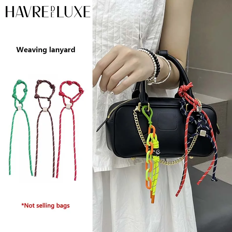 

Nylon bag charm for women's bag hand woven soft texture durable lanyard bowling bag woven bracelet bag accessories