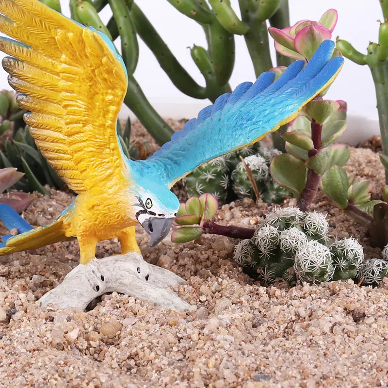 OozDec Original pájaro salvaje animales paraíso flamencos guacamayo gaviota pelícano búho Tucán figuras de acción de PVC juguete en miniatura