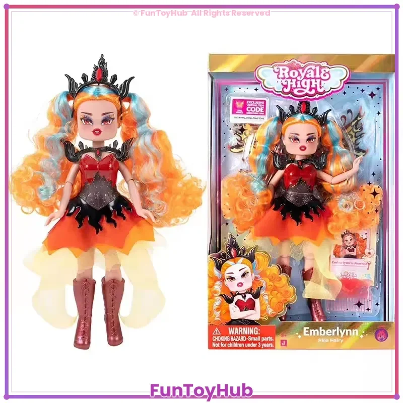 Image of Auf Lager Royale High 9-Zoll-Puppenserie 2 Emberlynn Raynebow Willowdell Synthbomb mit Virtuellem Code & Zubehör Niedliche Spielzeug-Geschenke