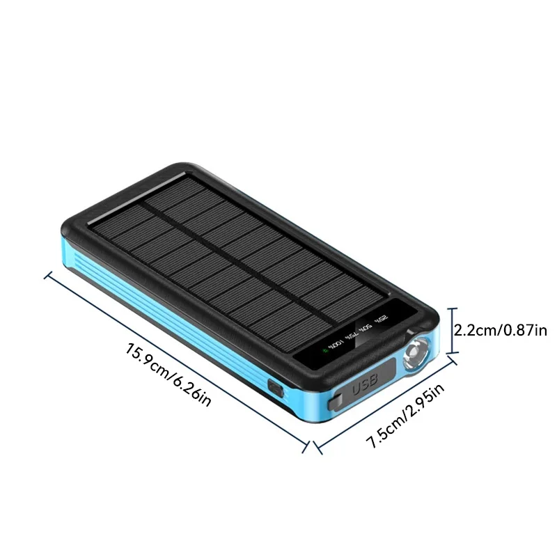 باور بانك محمول يعمل بالطاقة الشمسية بقدرة 50000 مللي أمبير في الساعة PD22.5 وات شحن سريع للغاية مدمج بأربعة أسلاك لهاتف آيفون وهواوي وسامسونج #6