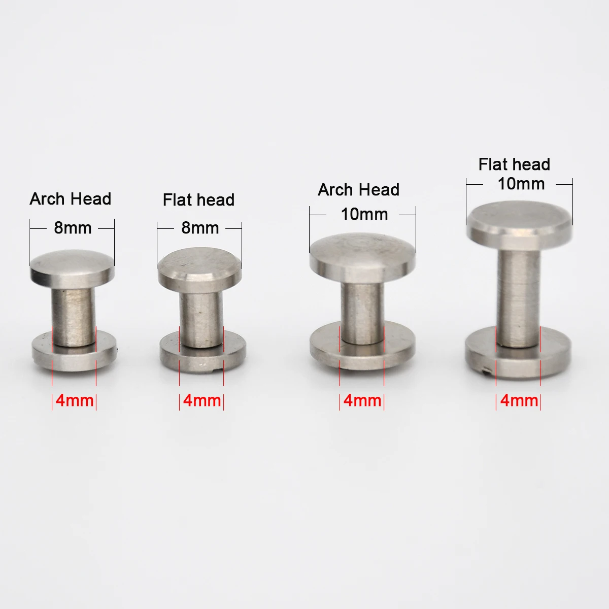 5 Sets Stainless Steel Chicago Screws - Leather Craft Rivets and Fasteners for Photo Album Binding & Belt Making