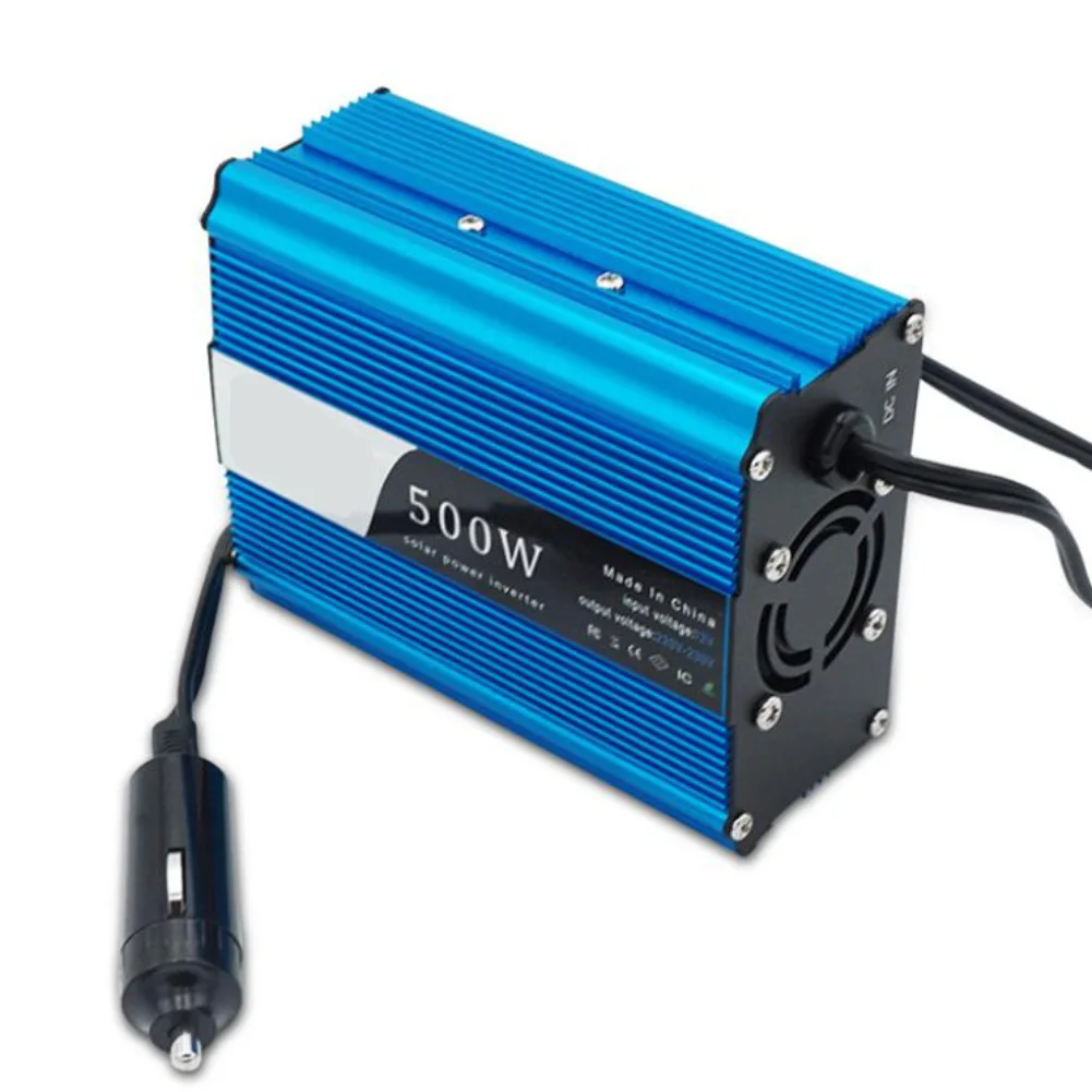 Corrected Sine Wave 12V To 220V Inverter Aluminum-magnesium Alloy Shell Rated Power 500W For Camping For Road Trips